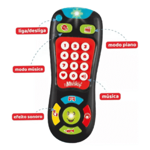 Controle Remoto Musical Preto Multikids Baby