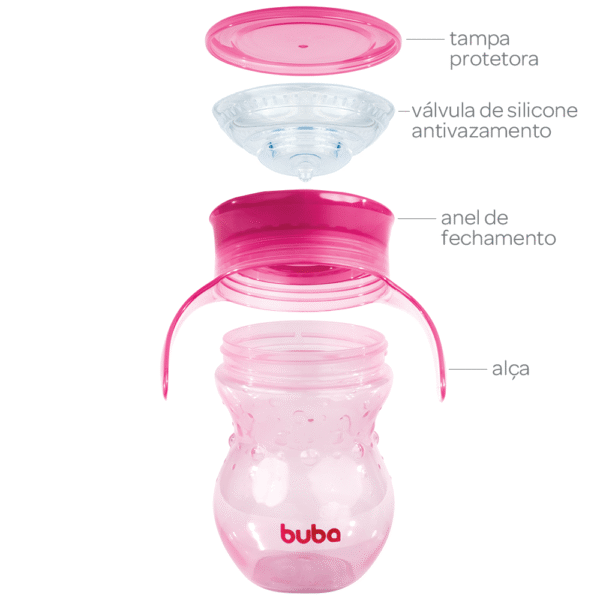 Copo 360 Buba 270ml Rosa - Imagem 2
