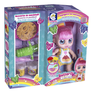 Boneca Butterfly Rainbow Cozinheira Espaguete Com Acessórios