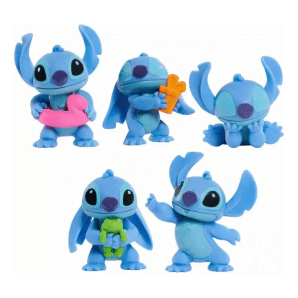 Boneco Stitch De 5cm C/5 Figuras De Ação Colecionáveis - Imagem 2