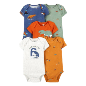 Kit body bebê 5 peças manga curta dinossauros - 24m