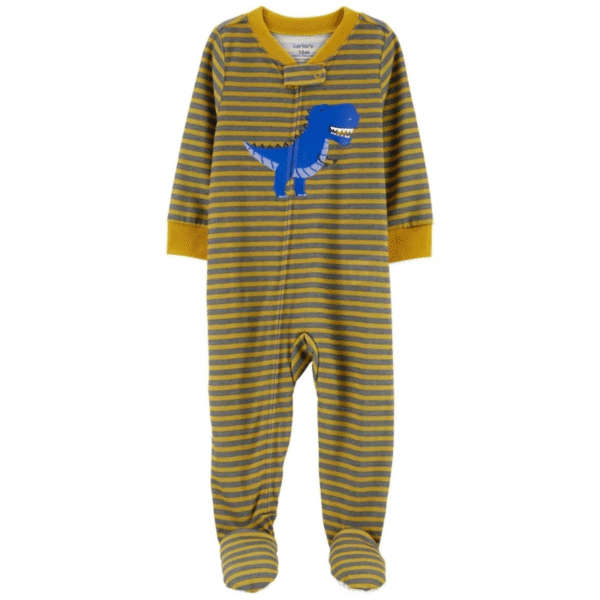 Pijama/Macacão Carter's de poliéster - Dinossauro/Listra 24m
