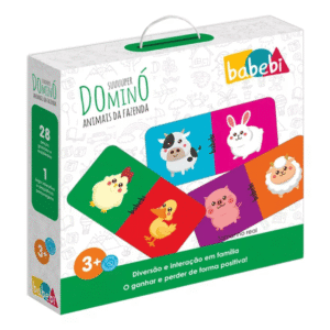 Super Dominó Animais Da Fazenda Brinquedo Educativo Madeira