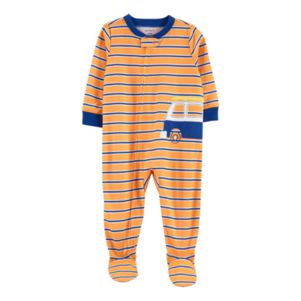 Macacão Listras Laranja Carro Carters 18m