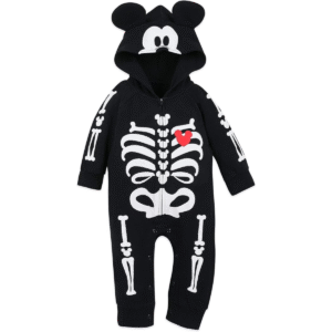 Macacão Preto Esqueleto 9-12m