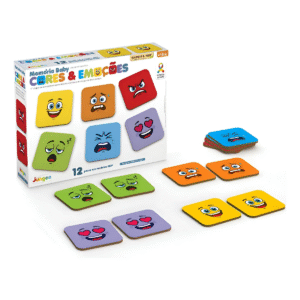 Jogo Memória Baby Em Madeira Cores E Emoções 12 Peças