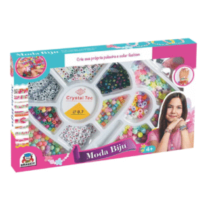 Kit Moda Biju Letras Braskit Infantil Miçangas para Pulseiras e Colares