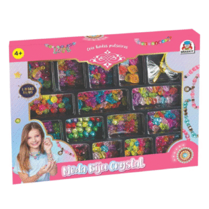 Kit Moda Biju Crystal Braskit Miçangas para Criar Pulseiras Infantil 4+