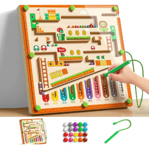 Labirinto Magnético Infantil Educativo Cores e Números 22x22cm com Caneta