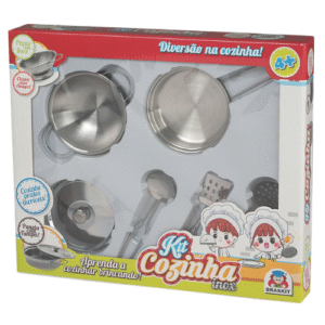 Kit Cozinha Infantil Panelinhas com Frigideira e Utensílios 4+